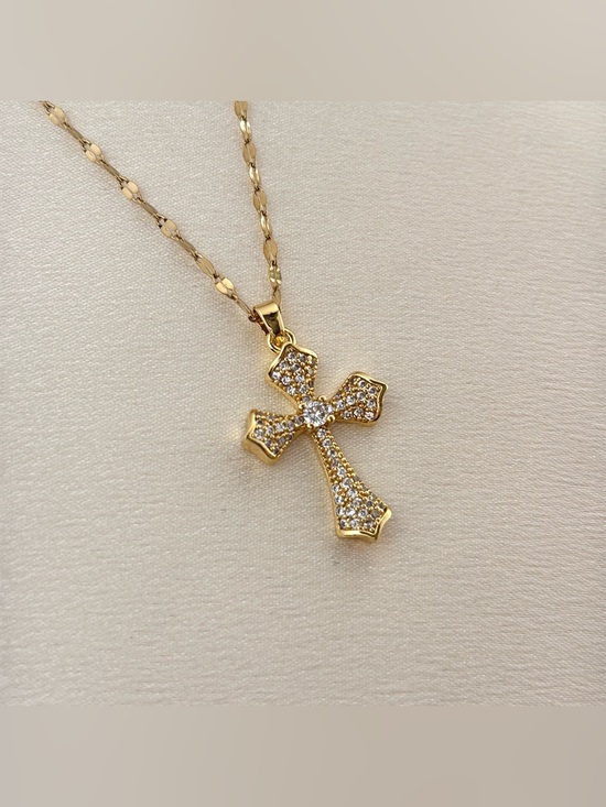 Jewelry - CZ Cross Pendant Necklace for Women